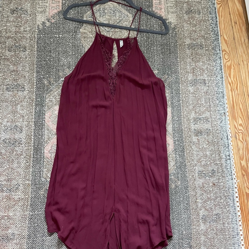 Free people intimately midi slip dress lace Parisian night